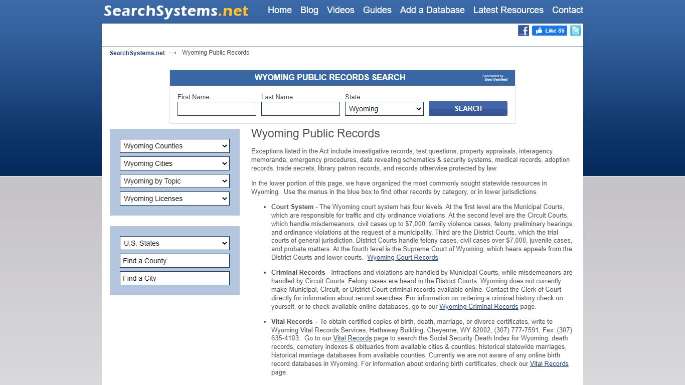 Wyoming Public Records Search